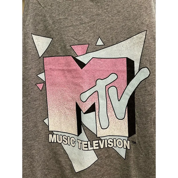 MTV Tank Top Shirt Womens M Logo 80's 90's Muscle Music Television Concert NEW - Picture 2 of 4